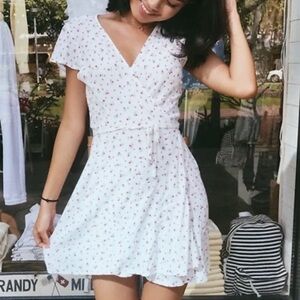 BRANDY MELVILLE Dress Rayon ITALY Rose FLORAL Print